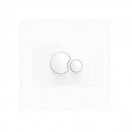 S-706 JIMTEN White Double Push Button Plate for Wall Hung Toilet (Plaque de bouton-poussoir double pour toilettes suspendues)