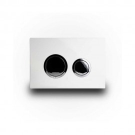 Plaque de réservoir de chasse encastrée à bouton-poussoir double mécanique blanc + chrome brillant IDROSPANIA