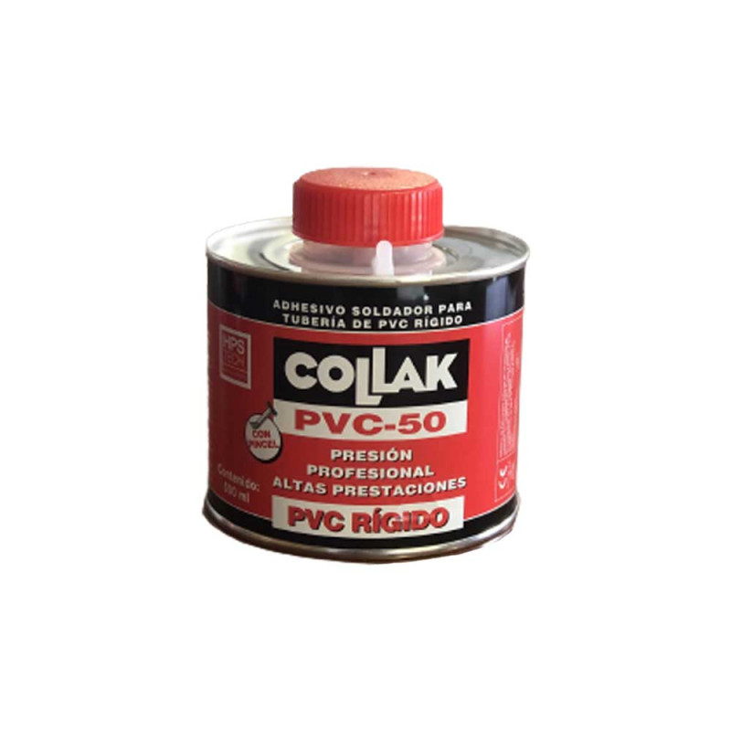 COLLAK, Pegamento Adhesivo PVC-50 C/Pincel 1/2L